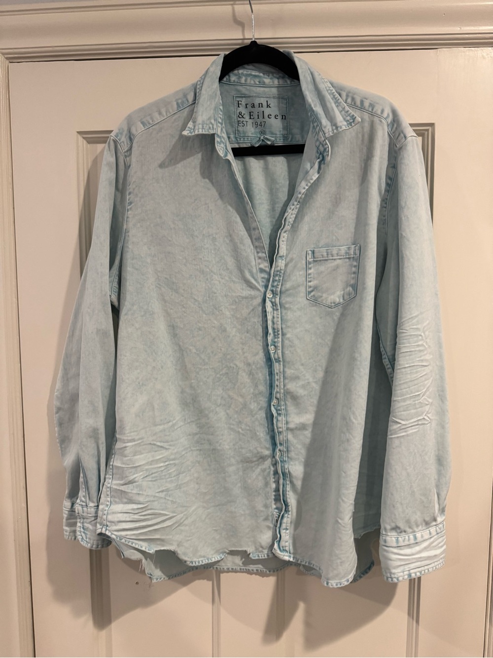 Frank & Eileen Pale Blue Washed Denim Button-Down Shirt